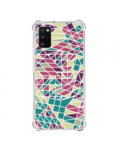 Coque Samsung Galaxy A41 Azteque Triangles Vert Violet - Eleaxart