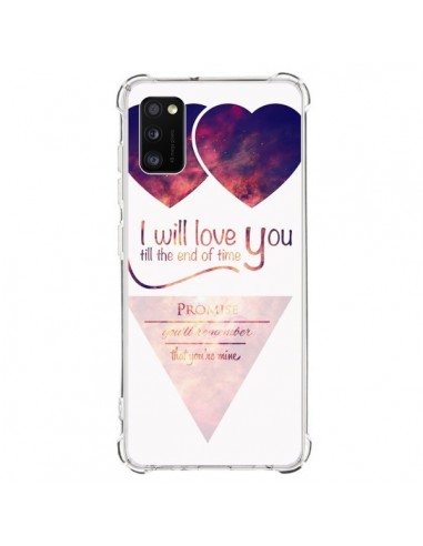 Coque Samsung Galaxy A41 I will love you until the end Coeurs - Eleaxart