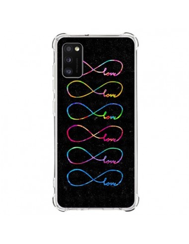 Coque Samsung Galaxy A41 Love Forever Infini Noir - Eleaxart