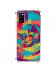 Coque Samsung Galaxy A41 Spirale de Couleurs Rouge Vert -...