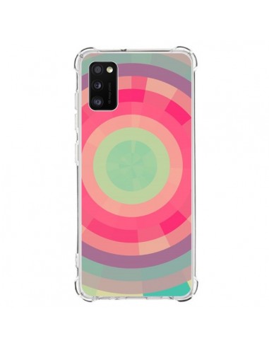 Coque Samsung Galaxy A41 Spirale de Couleurs Rose Vert - Eleaxart