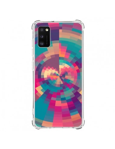 Coque Samsung Galaxy A41 Spirales de Couleurs Rose Violet - Eleaxart