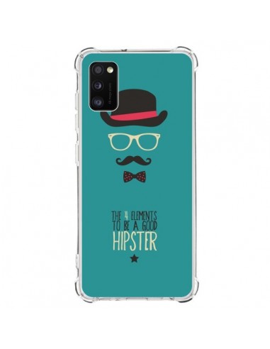 Coque Samsung Galaxy A41 Chapeau, Lunettes, Moustache, Noeud Papillon To Be a Good Hipster - Eleaxart