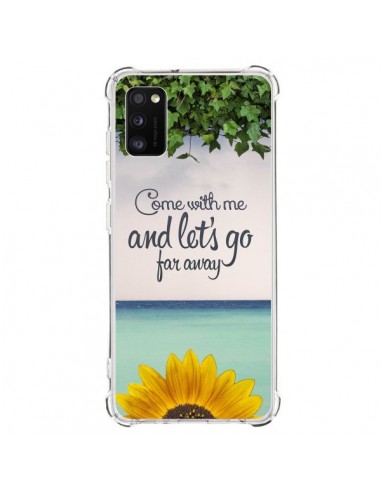 Coque Samsung Galaxy A41 Let's Go Far Away Flower Fleur Tournesol - Eleaxart