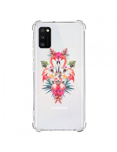 Coque Samsung Galaxy A41 Tropicales Flamingos Tropical Flamant Rose Summer Ete - Eleaxart