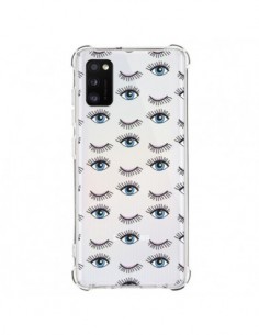 Coque Samsung Galaxy A41 Eyes Oeil Yeux Bleus Mosaïque...
