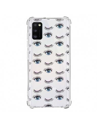 Coque Samsung Galaxy A41 Eyes Oeil Yeux Bleus Mosaïque Transparente -  Léa Clément