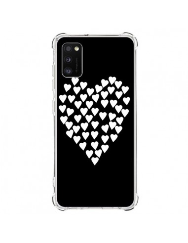 Coque Samsung Galaxy A41 Coeur en coeurs blancs - Project M