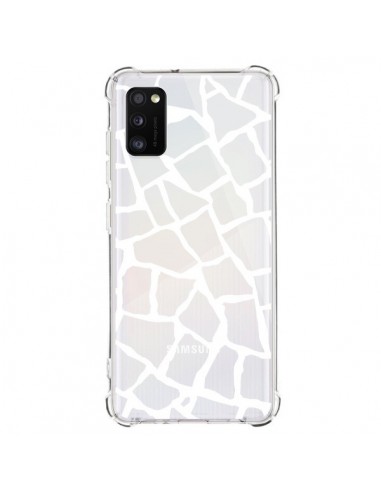 Coque Samsung Galaxy A41 Girafe Mosaïque Blanc Transparente - Project M