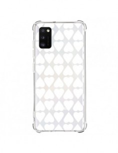 Coque Samsung Galaxy A41 Coeurs Heart Blanc Transparente...