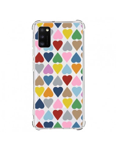 Coque Samsung Galaxy A41 Coeurs Heart Couleur Transparente - Project M