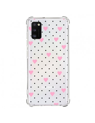 Coque Samsung Galaxy A41 Point Coeur Rose Pin Point Heart Transparente - Project M