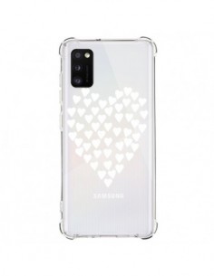 Coque Samsung Galaxy A41 Coeurs Heart Love Blanc...