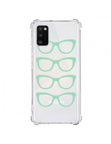 Coque Samsung Galaxy A41 Sunglasses Lunettes Soleil Mint Bleu Vert Transparente - Project M