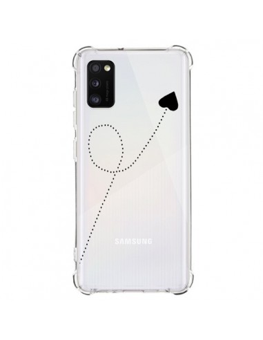 Coque Samsung Galaxy A41 Travel to your Heart Noir Voyage Coeur Transparente - Project M