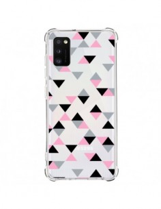 Coque Samsung Galaxy A41 Triangles Pink Rose Noir...