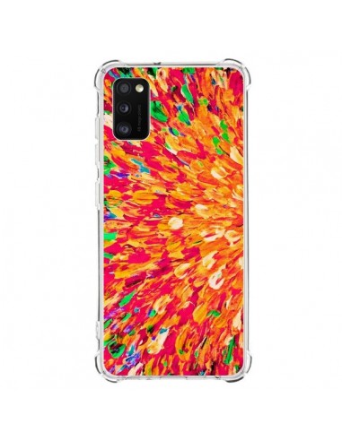 Coque Samsung Galaxy A41 Fleurs Oranges Neon Splash - Ebi Emporium