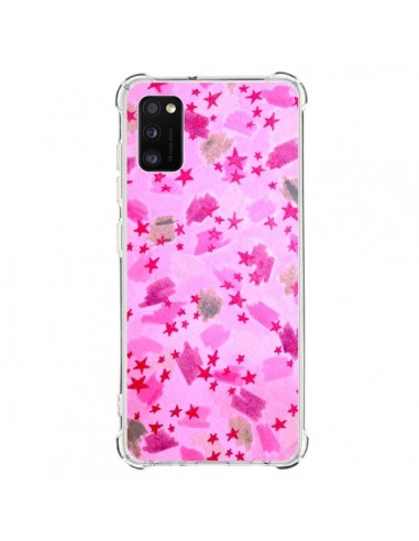 Coque Samsung Galaxy A41 Stars Etoiles Roses - Ebi Emporium