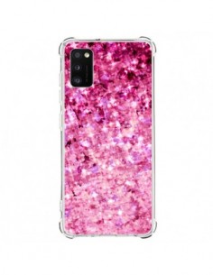Coque Samsung Galaxy A41 Romance Me Paillettes Roses -...