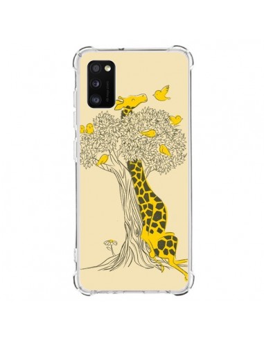 Coque Samsung Galaxy A41 Girafe Amis Oiseaux - Jay Fleck