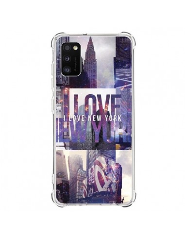Coque Samsung Galaxy A41 I love New Yorck City violet - Javier Martinez