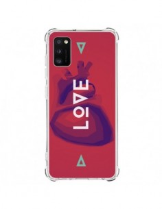 Coque Samsung Galaxy A41 Love Coeur Triangle Amour -...
