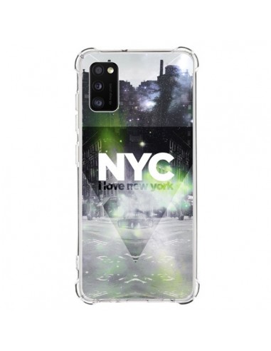 Coque Samsung Galaxy A41 I Love New York City Vert - Javier Martinez