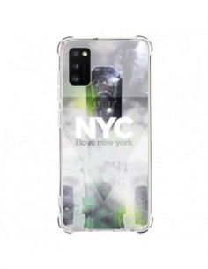 Coque Samsung Galaxy A41 I Love New York City Gris Vert -...