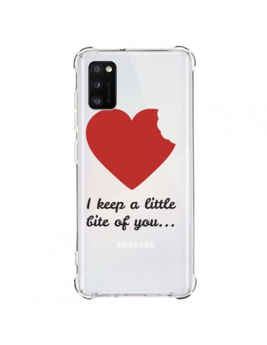 Coque Samsung Galaxy A41 I keep a little bite of you Love Heart Amour Transparente - Julien Martinez