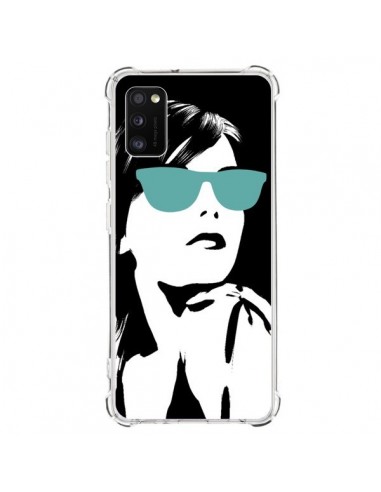 Coque Samsung Galaxy A41 Fille Lunettes Bleues - Jonathan Perez