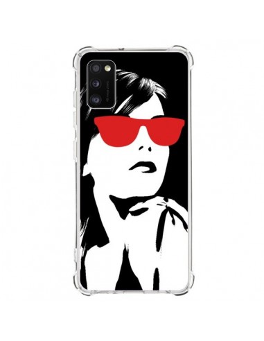 Coque Samsung Galaxy A41 Fille Lunettes Rouges - Jonathan Perez