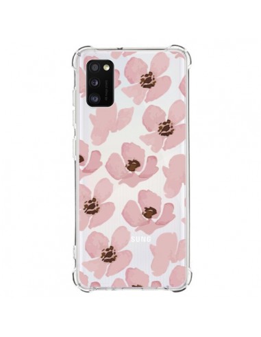 Coque Samsung Galaxy A41 Fleurs Roses Flower Transparente - Dricia Do