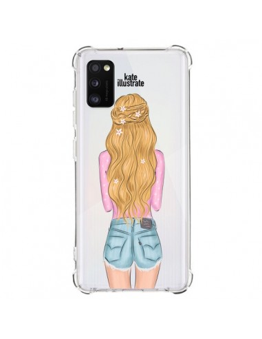 Coque Samsung Galaxy A41 Blonde Don't Care Transparente - kateillustrate