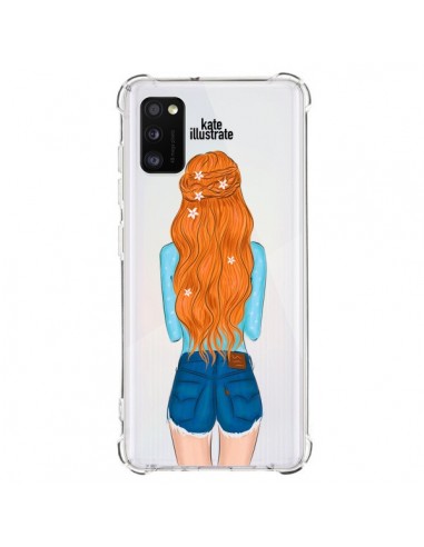 Coque Samsung Galaxy A41 Red Hair Don't Care Rousse Transparente - kateillustrate