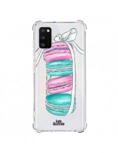 Coque Samsung Galaxy A41 Macarons Pink Mint Rose...