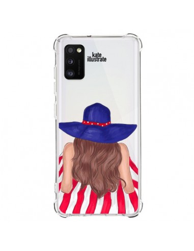 Coque Samsung Galaxy A41 Beah Girl Fille Plage Transparente - kateillustrate