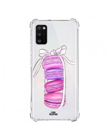 Coque Samsung Galaxy A41 Macarons Pink Purple Rose Violet Transparente - kateillustrate