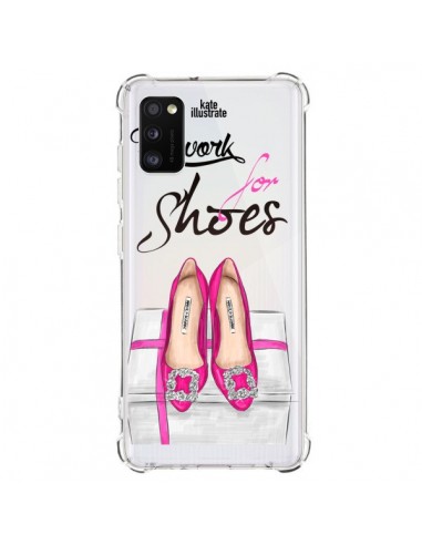 Coque Samsung Galaxy A41 I Work For Shoes Chaussures Transparente - kateillustrate