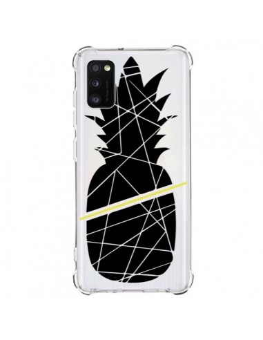 Coque Samsung Galaxy A41 Ananas Noir Transparente - Koura-Rosy Kane