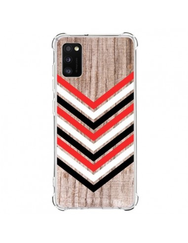 Coque Samsung Galaxy A41 Tribal Aztèque Bois Wood Flèche Rouge Blanc Noir - Laetitia