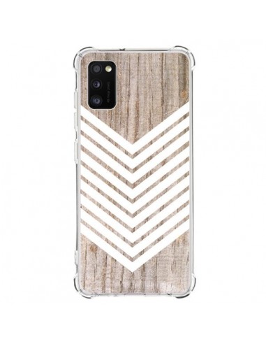 Coque Samsung Galaxy A41 Tribal Aztèque Bois Wood Flèche Blanc - Laetitia