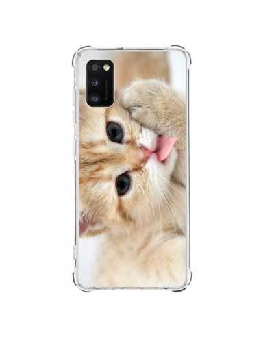 Coque Samsung Galaxy A41 Chat Cat Tongue - Laetitia