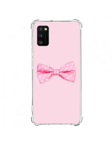 Coque Samsung Galaxy A41 Noeud Papillon Rose Girly Bow Tie - Laetitia