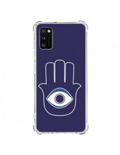 Coque Samsung Galaxy A41 Main de Fatma Oeil Bleu - Laetitia
