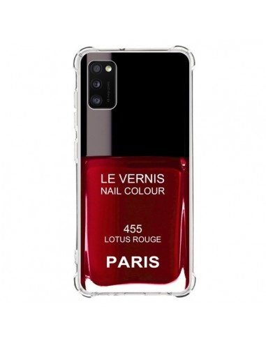 Coque Samsung Galaxy A41 Vernis Paris Lotus Rouge - Laetitia