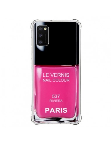 Coque Samsung Galaxy A41 Vernis Paris Riviera Rose - Laetitia