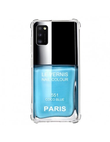 Coque Samsung Galaxy A41 Vernis Paris Coco Blue Bleu - Laetitia