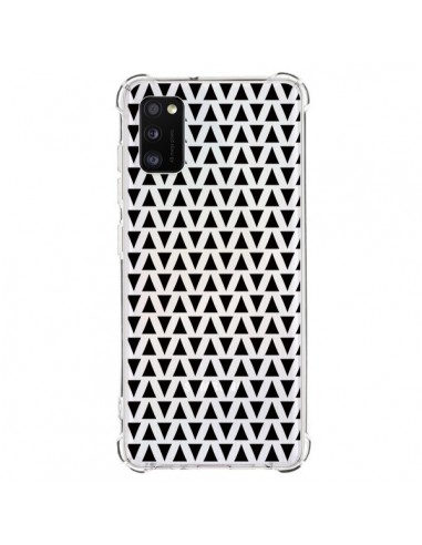 Coque Samsung Galaxy A41 Triangles Romi Azteque Noir Transparente - Laetitia