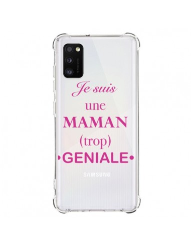 Coque Samsung Galaxy A41 Je suis une maman trop géniale Transparente - Laetitia