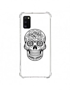 Coque Samsung Galaxy A41 Tête de Mort Mexicaine Noir -...